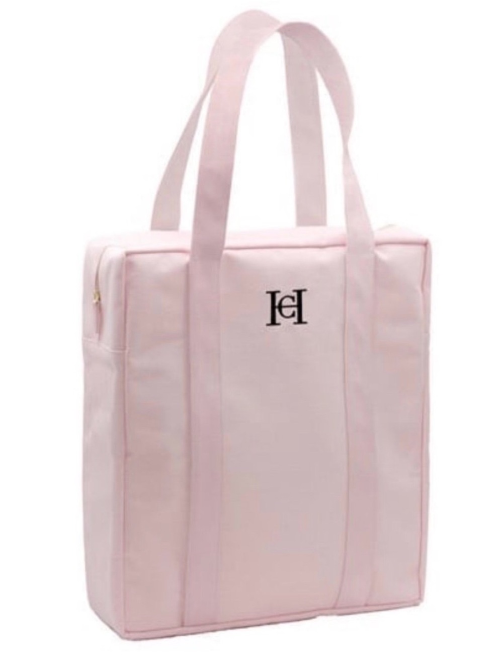 Carolina Herrera Light Pink Canvas Tote with Monogram